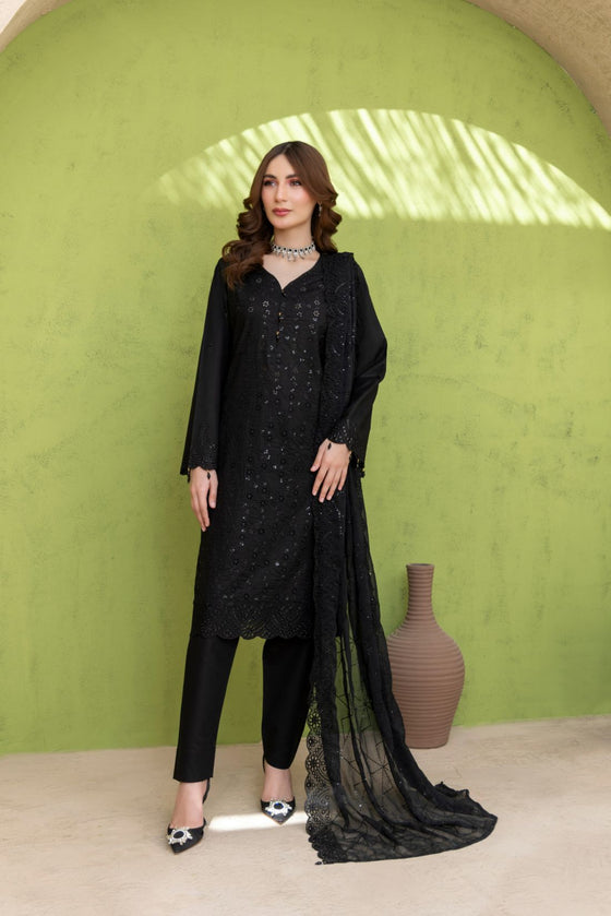 Emerald 3PC Unstitched Luxury Chikankari