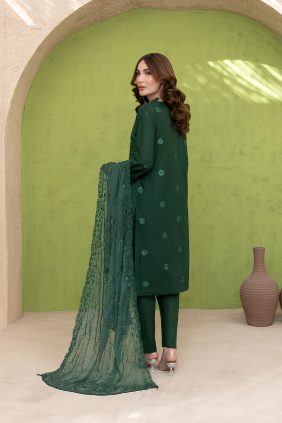 Emerald 3PC Unstitched Luxury Chikankari