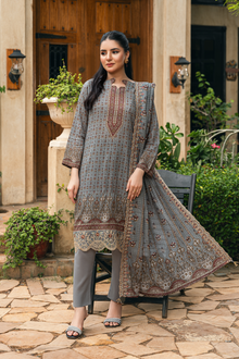  Dobby Embroidered Lawn -Unstitched 3Pc