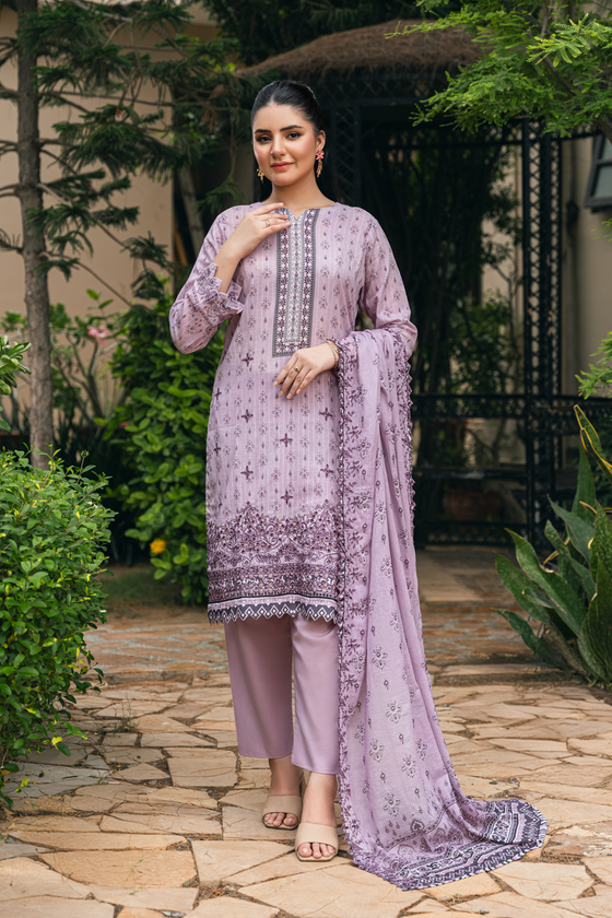 Dobby Embroidered Lawn -Unstitched 3Pc