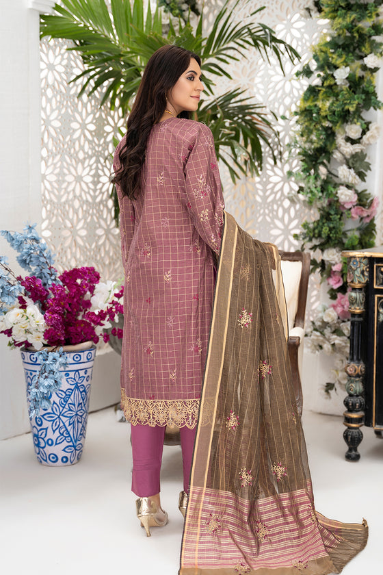 AFREEN - Unstitched-3Pc Embroidered Cotton Suit