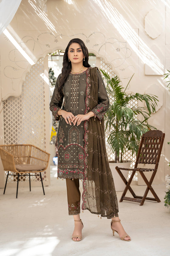 AIK ARZOO SPECIAL. Unstitched-3Pc Embroidered Cotton Suit