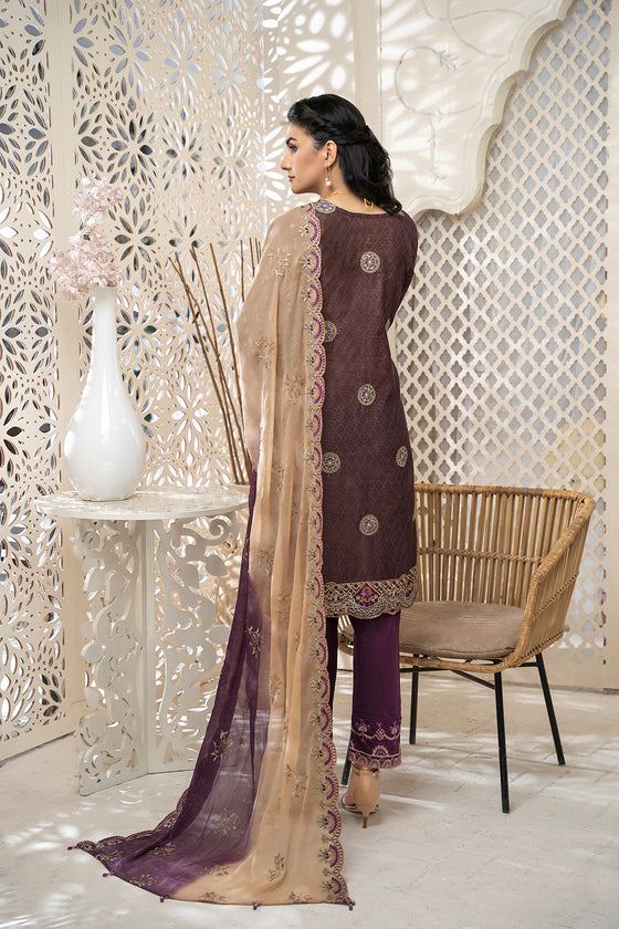 AIK ARZOO SPECIAL. Unstitched-3Pc Embroidered Cotton Suit