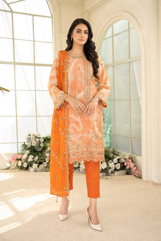 Bahar E Nazakat Unstitched-3Pc Embroidered Cotton Suit