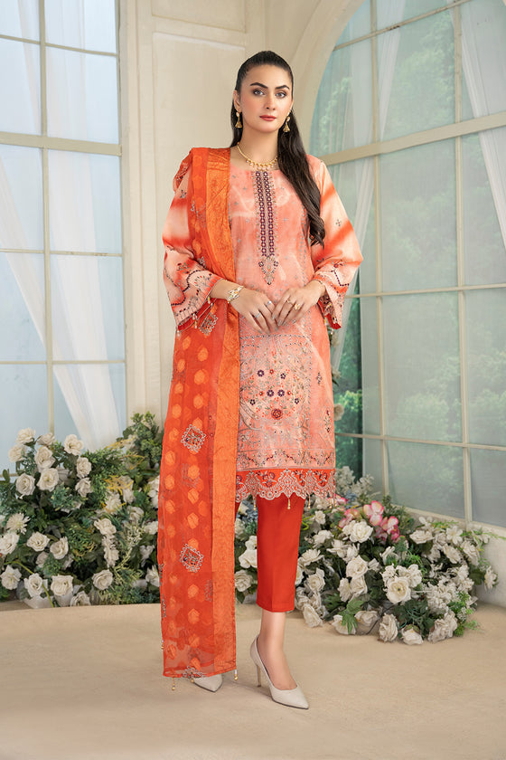 Bahar E Nazakat Unstitched-3Pc Embroidered Cotton Suit