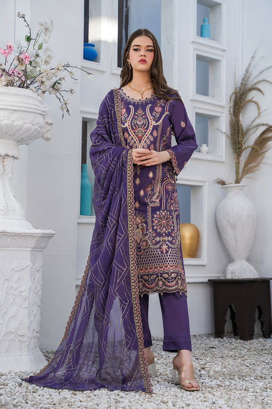 DAWAT-3PC UNSTITCHED EMBROIDERED SUITS