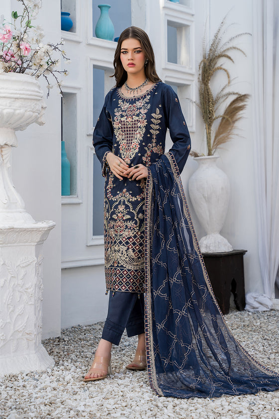 DAWAT-3PC UNSTITCHED EMBROIDERED SUITS