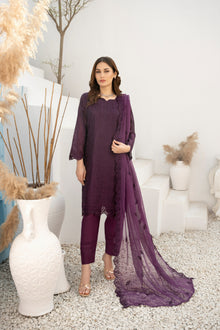  DILKASH -3pc Cotton Two Tune Embroidered suit
