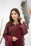 DILKASH -3pc Cotton Two Tune Embroidered suit
