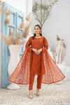 DILKASH -3pc Cotton Two Tune Embroidered suit