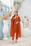 DILKASH -3pc Cotton Two Tune Embroidered suit