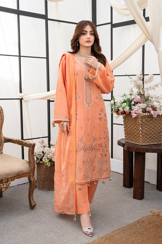 ESRA - 3pc Unstitched - Luxury Festive Self Jacquard