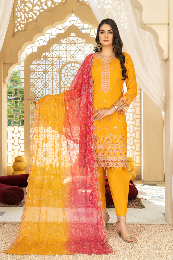 GHAZAL-Unstitched-3Pc Cotton Embroidered Suit