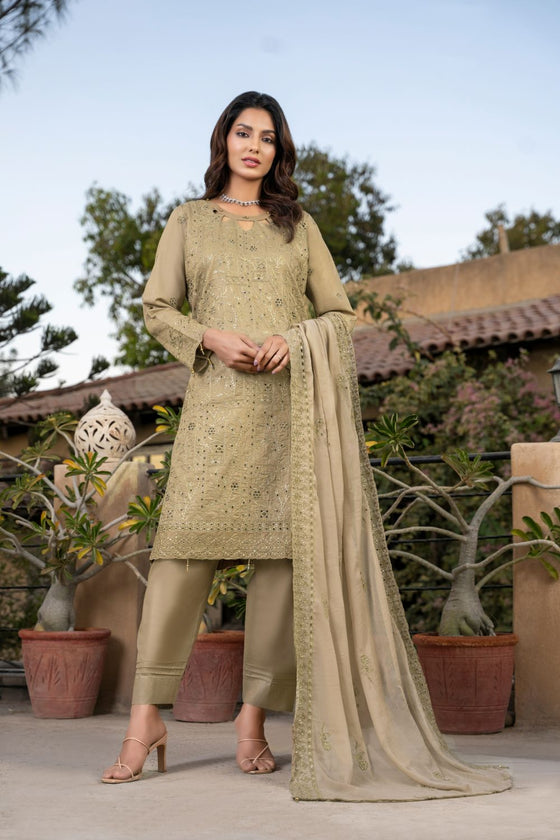 KARI PLATINUM -3pc Cotton Embroidered suit