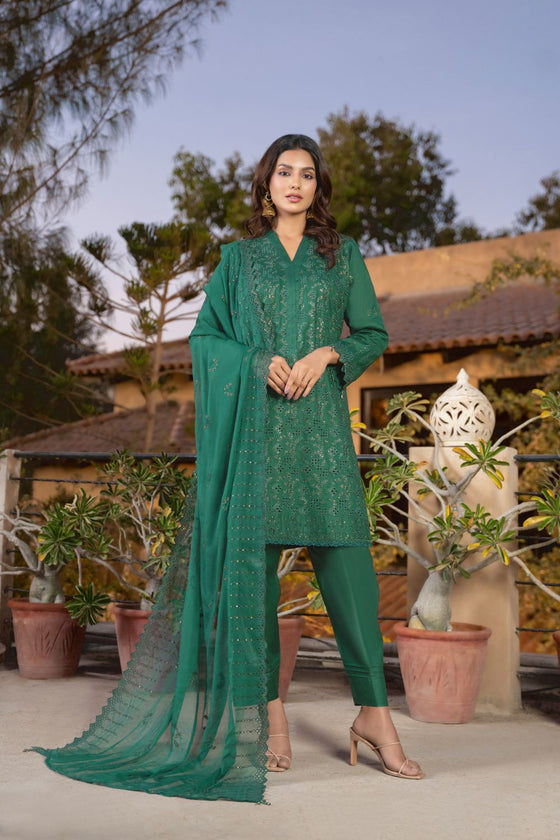 KARI PLATINUM -3pc Cotton Embroidered suit