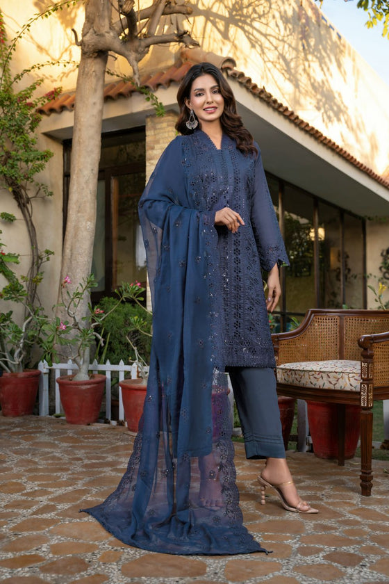 KARI PLATINUM -3pc Cotton Embroidered suit