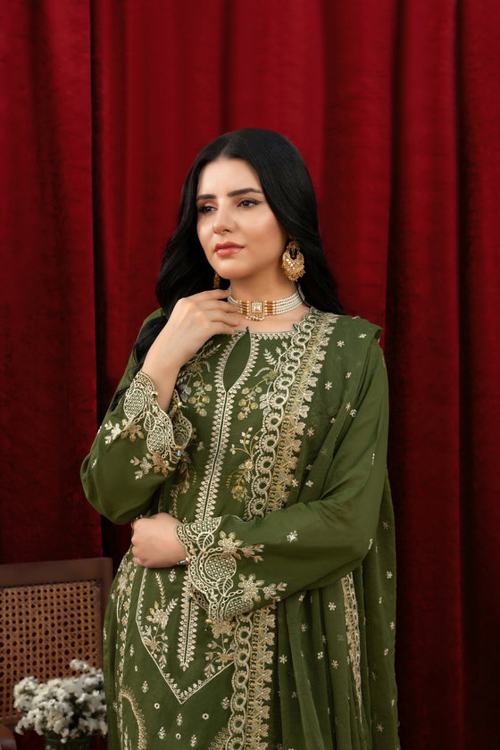 KHAAS EXCLUSIVE UNSTITCHED-3PC LUXURY FINE SWISS FESTIVE EDIT