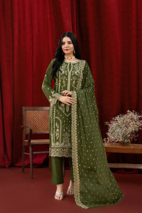 KHAAS EXCLUSIVE UNSTITCHED-3PC LUXURY FINE SWISS FESTIVE EDIT