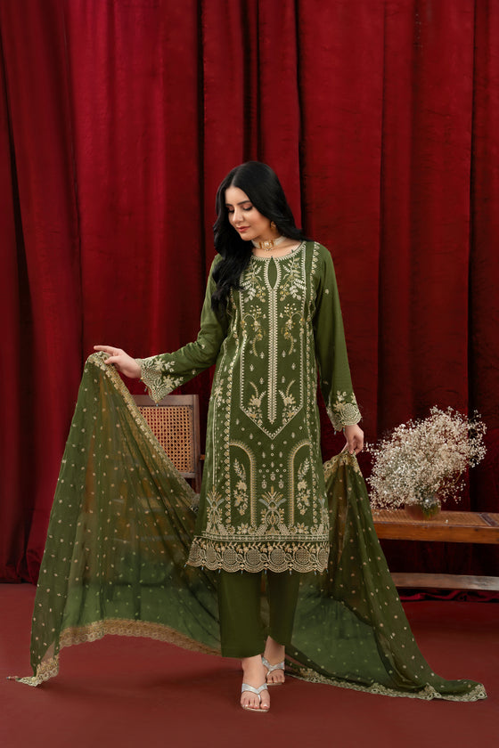 KHAAS EXCLUSIVE UNSTITCHED-3PC LUXURY FINE SWISS FESTIVE EDIT