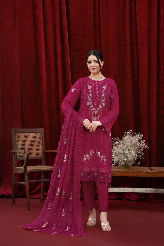 KHAAS EXCLUSIVE UNSTITCHED-3PC LUXURY FINE SWISS FESTIVE EDIT