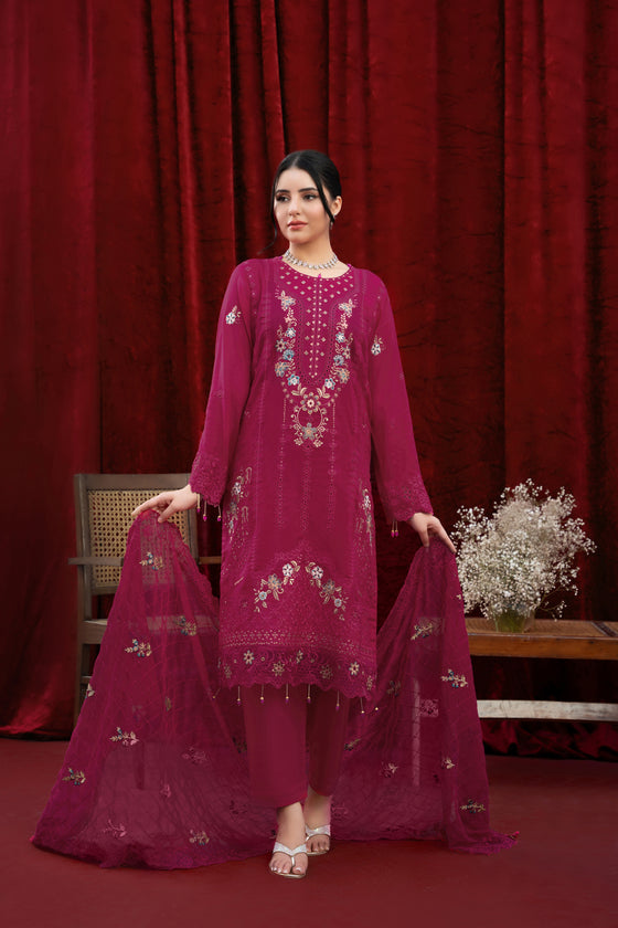 KHAAS EXCLUSIVE UNSTITCHED-3PC LUXURY FINE SWISS FESTIVE EDIT