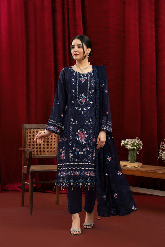 KHAAS EXCLUSIVE UNSTITCHED-3PC LUXURY FINE SWISS FESTIVE EDIT