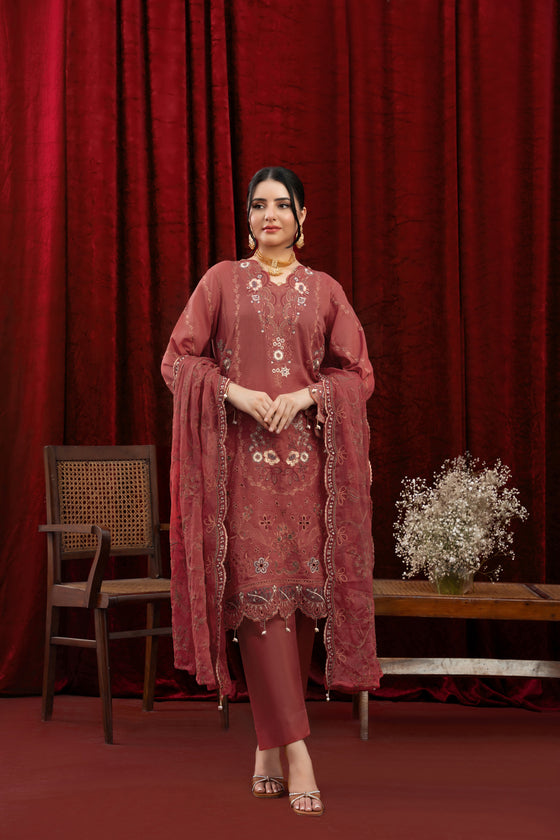 KHAAS EXCLUSIVE UNSTITCHED-3PC LUXURY FINE SWISS FESTIVE EDIT