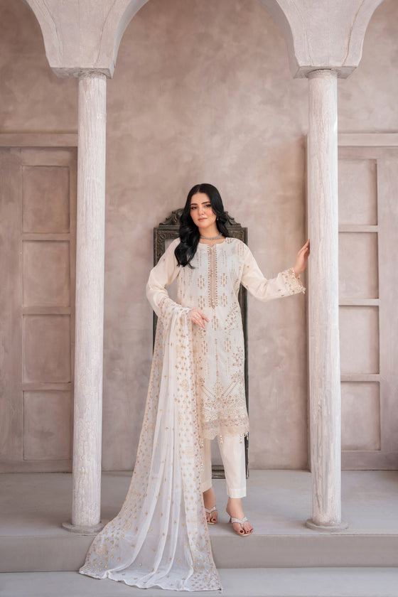 KAHANI - 3PC UNSTITCHED JACQUARD EMBROIDERED SUITS