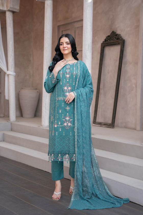 KAHANI - 3PC UNSTITCHED JACQUARD EMBROIDERED SUITS