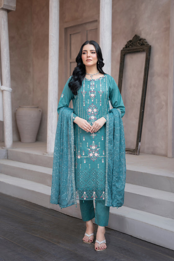 KAHANI - 3PC UNSTITCHED JACQUARD EMBROIDERED SUITS