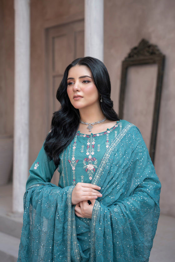 KAHANI - 3PC UNSTITCHED JACQUARD EMBROIDERED SUITS