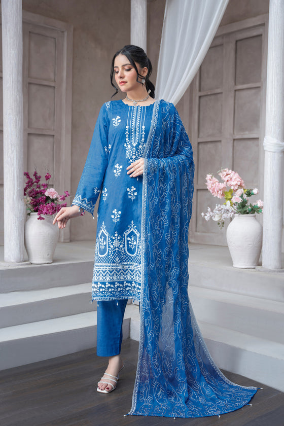 KAHANI - 3PC UNSTITCHED JACQUARD EMBROIDERED SUITS