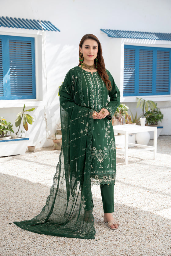 Khayal-Unstitched-3Pc Embroidered Cotton Suit