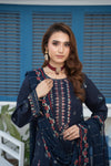 Khayal-Unstitched-3Pc Embroidered Cotton Suit