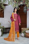 MIZAJ EXCLUSIVE UNSTITCHED-3PC LUXURY FESTIVE CHEQUE COTTON