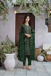 MIZAJ EXCLUSIVE UNSTITCHED-3PC LUXURY FESTIVE CHEQUE COTTON