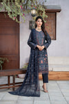 MIZAJ EXCLUSIVE UNSTITCHED-3PC LUXURY FESTIVE CHEQUE COTTON