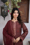 MIZAJ EXCLUSIVE UNSTITCHED-3PC LUXURY FESTIVE CHEQUE COTTON