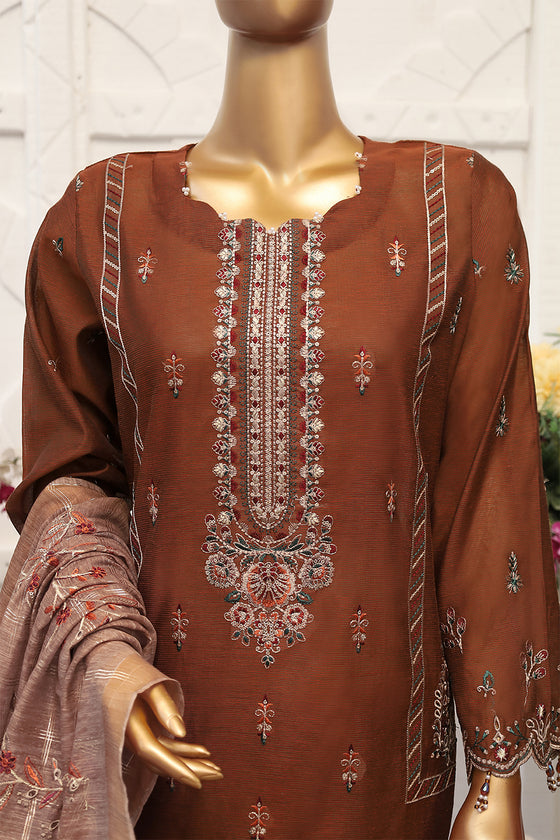 MANNAT SPECIAL- Unstitched 3Pc Embroidered Cotton Suit