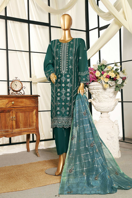 MANNAT SPECIAL- Unstitched 3Pc Embroidered Cotton Suit