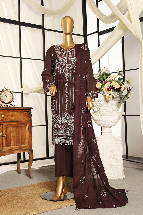 MANNAT SPECIAL- Unstitched 3Pc Embroidered Cotton Suit