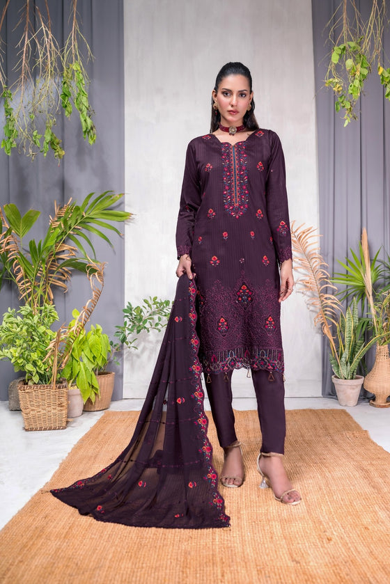 MUSHQ SPECIAL -Unstitched-3Pc Embroidered Cotton Suit