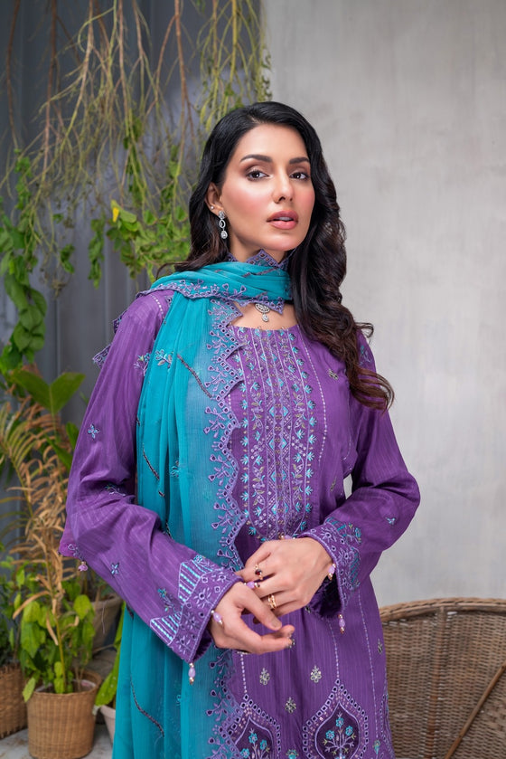 MUSHQ SPECIAL -Unstitched-3Pc Embroidered Cotton Suit