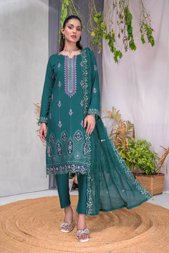 MUSHQ SPECIAL -Unstitched-3Pc Embroidered Cotton Suit