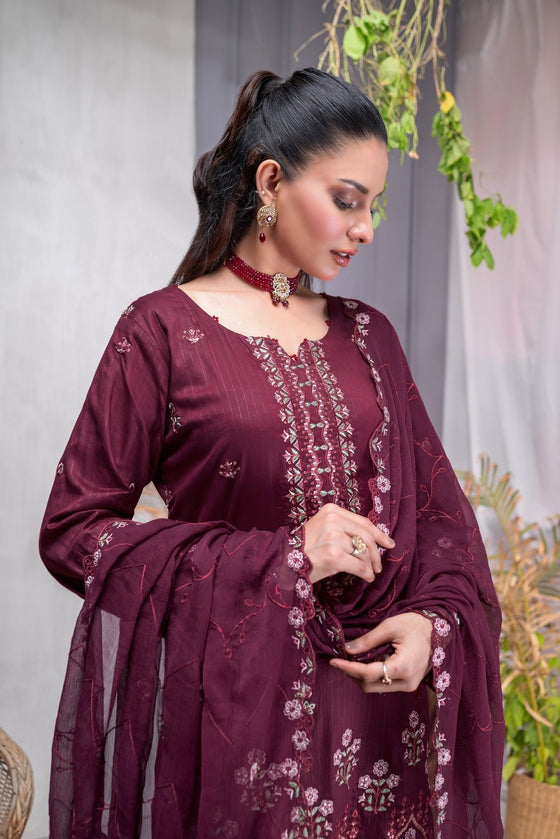 MUSHQ SPECIAL -Unstitched-3Pc Embroidered Cotton Suit