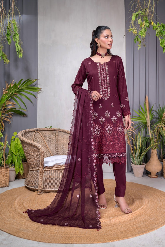 MUSHQ SPECIAL -Unstitched-3Pc Embroidered Cotton Suit