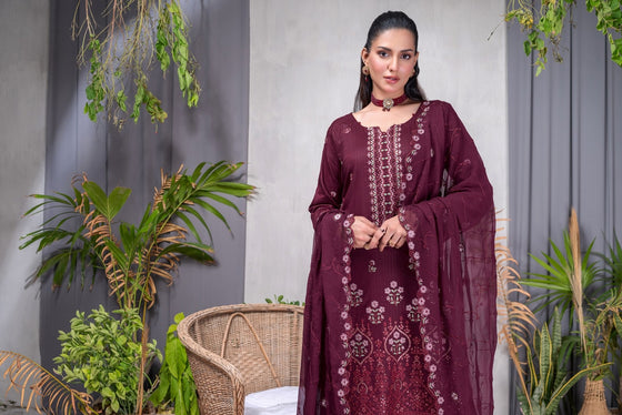 MUSHQ SPECIAL -Unstitched-3Pc Embroidered Cotton Suit