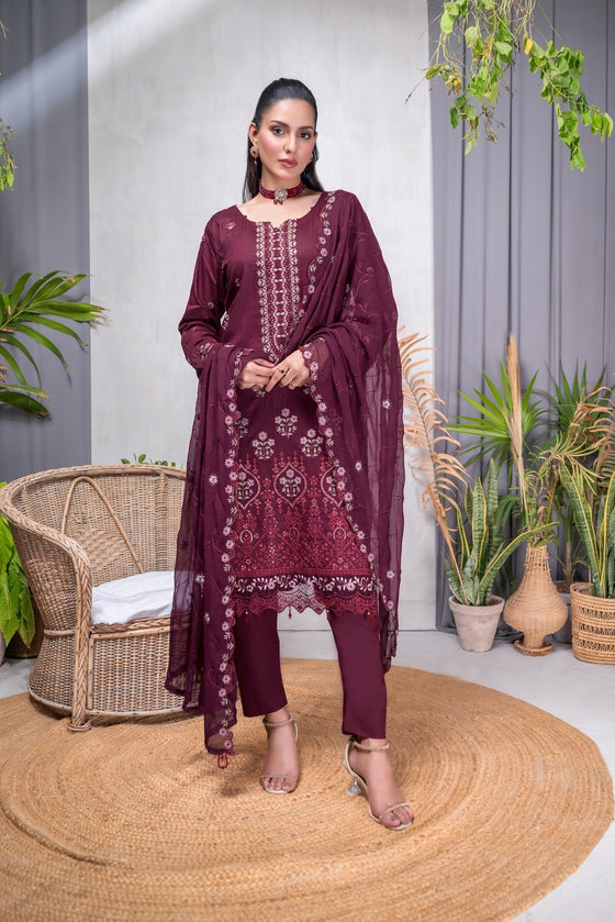 MUSHQ SPECIAL -Unstitched-3Pc Embroidered Cotton Suit