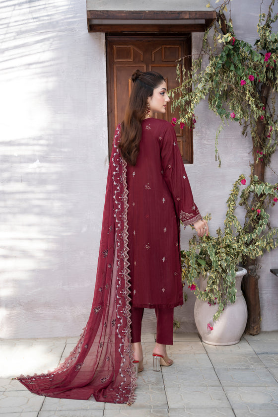 MUSHQ KHAAS -Unstitched-3Pc Embroidered Cotton Suit