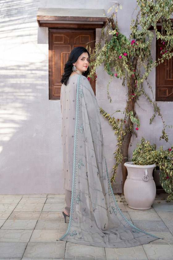 MUSHQ KHAAS -Unstitched-3Pc Embroidered Cotton Suit